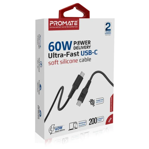 Promate PowerLink-CC200 USB-C Cable with 60W - Image 2