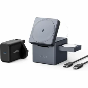 Anker 3-in-1 Cube with MagSafe- Wireless Charging Station (Included 30W USB-C PD Charger and USB-C Cable)