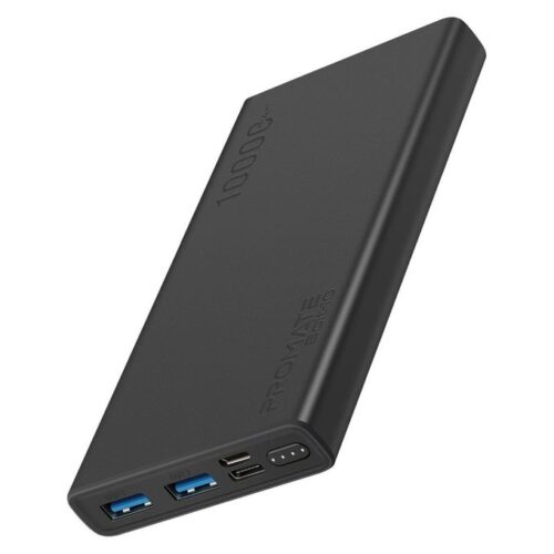 Promate Bolt-10 Dual USB Power Bank 10000mAh – Black