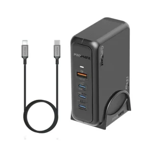 PROMATE GaNPort-140W Super-Speed GaNFast™ Charging Station with Power Delivery 3.1 & Quick Charge 3.0