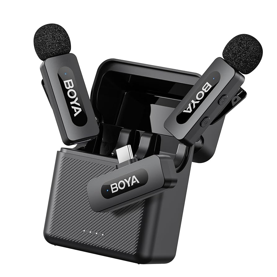Boya BY-V30 2-Person Wireless Microphone System with USB-C Connector for Mobile Devices (2.4 GHz)