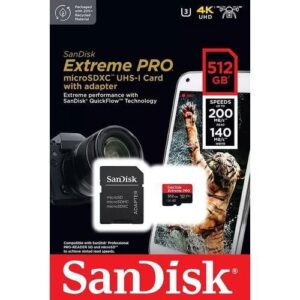 SanDisk Extreme PRO microSDXC™ UHS-I CARD Up to 200MB/s – 512GB