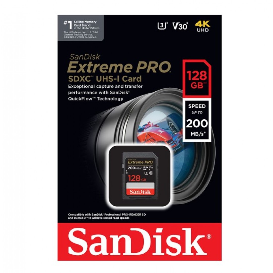 SanDisk 128GB Extreme PRO (200MB/s) UHS-I SDXC Memory Card