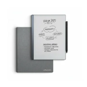 reMarkable 2 with marker plus + polymer weaver Folio Gray