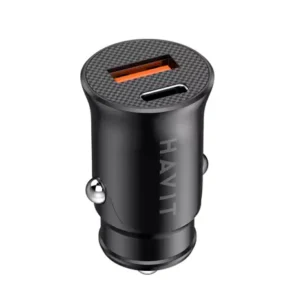 Havit CC2022 20w PD/QC USB-C/USB-A Ports Car Charger Black