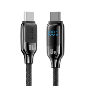 USAMS 100W Digital Zinc Alloy Fast Charging Data Cable Type-C to Type-C