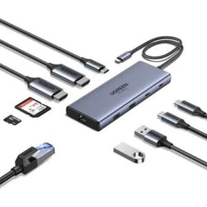 Ugreen CM498 10 In 1 Docking Station USB-C TO 3 USB A 3.0/ HDMI/ VGA/ RJ45 Gigabit/ SD/ TF