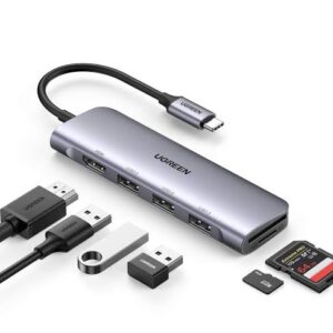 Ugreen CM512 7 In 1 Docking Station USB-C TO 2* USB 3.0/ HDMI 60HZ/ RJ45/ SD & TF/ 100W PD Port