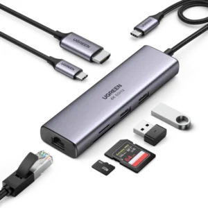 Ugreen CM512 7 In 1 Docking Station USB-C TO 2* USB 3.0/ HDMI 30HZ/ RJ45/ SD & TF/ 100W PD Port